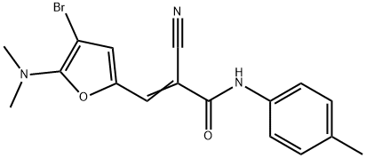 2-Propenamide,  3-[4-bromo-5-(dimethylamino)-2-furanyl]-2-cyano-N-(4-methylphenyl)- 구조식 이미지