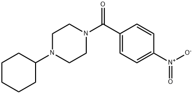1-cyclohexyl-4-{4-nitrobenzoyl}piperazine 구조식 이미지