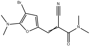 2-Propenamide,  3-[4-bromo-5-(dimethylamino)-2-furanyl]-2-cyano-N,N-dimethyl- 구조식 이미지