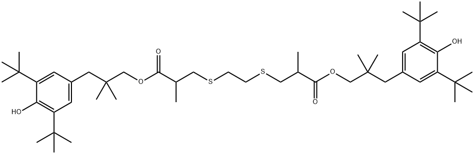 3,3'-[1,2-Ethanediylbis(thio)]bis[2-methylpropanoic acid]bis[3-[3,5-bis(1,1-dimethylethyl)-4-hydroxyphenyl]-2,2-dimethylpropyl] ester 구조식 이미지