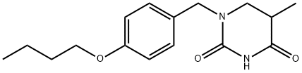 Dihydro-1-((4-butoxyphenyl)methyl)-5-methyl-2,4(1H,3H)-pyrimidinedione 구조식 이미지