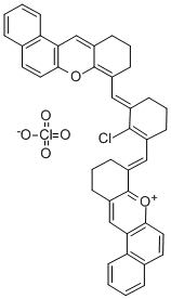 8-[(2-CHLORO-3-[(10,11-DIHYDRO-9H-BENZO[A]XANTHEN-8-YLMETHYLENE)-1-CYCLOHEXEN-1-YL]-METHYLENE])-8,9,10,11-TETRAHYDRO-BENZO[A]XANTHENYLIUM PERCHLORATE 구조식 이미지