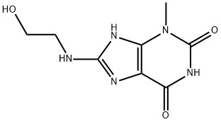 1H-Purine-2,6-dione, 3,7-dihydro-8-[(2-hydroxyethyl)amino]-3-methyl- (9CI) Structure