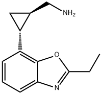 Cyclopropanemethanamine, 2-(2-ethyl-7-benzoxazolyl)-, (1R,2R)- (9CI) Structure