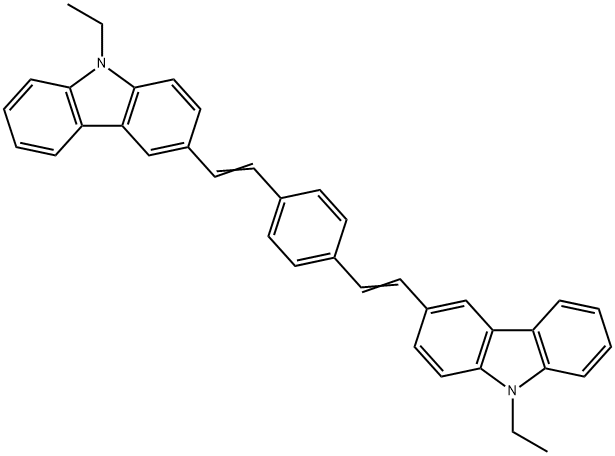 3,3'-(1,4-Phenylenedi-2,1-ethenediyl)bis(9-ethyl-9H-carbazole) 구조식 이미지