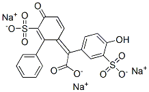 trisodium alpha-(4-hydroxy-3-sulphonatophenyl)-alpha-(4-oxo-3-sulphonatocyclohexa-2,5-dienylidene)-alpha-toluate Structure