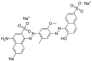 5-[[4-[(4-Amino-6-sodiosulfo-1-naphthalenyl)azo]-5-methyl-2-methoxyphenyl]azo]-6-hydroxynaphthalene-2-sulfonic acid sodium salt 구조식 이미지