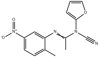 Ethanimidamide,  N-cyano-N-2-furanyl-N-(2-methyl-5-nitrophenyl)- Structure