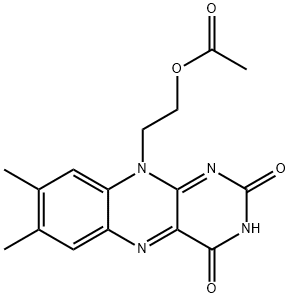 7,8-Dimethyl-10-(2-acetoxyethyl)benzo[g]pteridine-2,4(3H,10H)-dione Structure