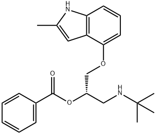 2-Propanol, 1-[(1,1-dimethylethyl)amino]-3-[(2-methyl-1H-indol-4-yl)oxy]-, benzoate (ester), (S)- Structure