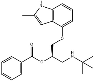 2-Propanol, 1-[(1,1-dimethylethyl)amino]-3-[(2-methyl-1H-indol-4-yl)oxy]-, benzoate (ester), (R)- Structure