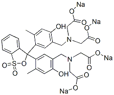 3,3-Bis[2-methyl-4-hydroxy-5-[[bis[(sodiooxycarbonyl)methyl]amino]methyl]phenyl]-3H-2,1-benzoxathiole 1,1-dioxide 구조식 이미지