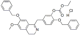 5-[[3,4-Dihydro-6-methoxy-7-(phenylmethoxy)-1-isoquinolinyl]methyl]-2-(phenylmethoxy)phenylcarbonic Acid Ethyl Ester Hydrochloride Structure