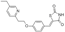 5-(4-(2-(5-Ethylpyridin-2-yl)ethoxy)benzylidene)thiazolidine-2,4-dione 구조식 이미지