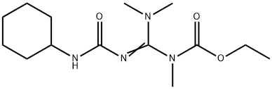 ethyl [[[(cyclohexylamino)carbonyl]imino](dimethylamino)methyl]methylcarbamate Structure