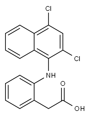 2-[(2,4-Dichloro-1-naphthalenyl)amino]benzeneacetic acid 구조식 이미지