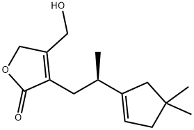 3-[2-(4,4-Dimethyl-1-cyclopenten-1-yl)propyl]-4-(hydroxymethyl)furan-2(5H)-one Structure