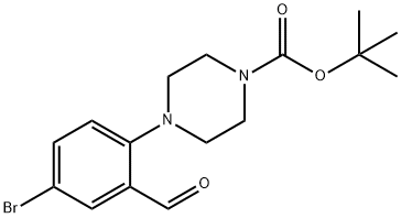 4-(4-Bromo-2-formyl-phenyl)-piperazine-1-carboxylic acid tert-butyl ester 구조식 이미지