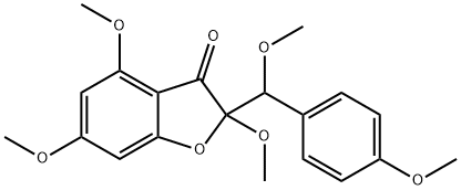 2,4,6-Trimethoxy-2-[methoxy(4-methoxyphenyl)methyl]benzofuran-3(2H)-one Structure