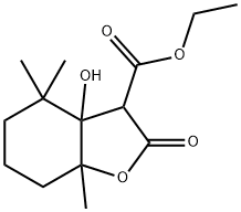 3-Benzofurancarboxylic  acid,  octahydro-3a-hydroxy-4,4,7a-trimethyl-2-oxo-,  ethyl  ester Structure