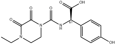 (2R)-2-[(4-Ethyl-2,3-dioxopiperazinyl)carbonylamino]-2-(4-hydroxyphenyl)acetic acid 구조식 이미지