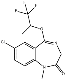 7-Chloro-1-methyl-5-(1-trifluoromethylethoxy)-3H-1,4-benzodiazepin-2(1H)-one Structure