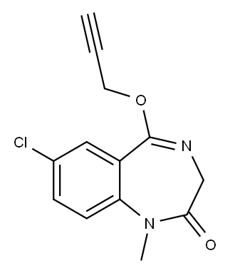 7-Chloro-1-methyl-5-(2-propynyloxy)-1H-1,4-benzodiazepin-2(3H)-one 구조식 이미지