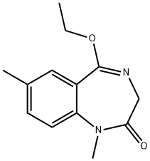 1,7-Dimethyl-5-ethoxy-3H-1,4-benzodiazepin-2(1H)-one 구조식 이미지