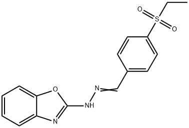4-(Ethylsulfonyl)benzaldehyde [benzoxazol-2(3H)-ylidene]hydrazone 구조식 이미지