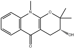 (3R)-2,3,4,10-Tetrahydro-3-hydroxy-2,2,10-trimethyl-5H-pyrano[2,3-b]quinolin-5-one 구조식 이미지
