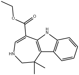 Azepino[4,5-b]indole-5-carboxylic acid, 1,2,3,6-tetrahydro-1,1-dimethyl-, ethyl ester Structure