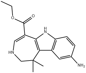 아제피노[4,5-b]인돌-5-카르복실산,9-아미노-1,2,3,6-테트라히드로-1,1-디메틸-,에틸에스테르 구조식 이미지