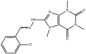 2-Chlorobenzaldehyde (1,3,7-trimethylxanthin-8-yl)hydrazone 구조식 이미지