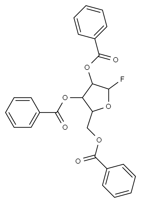 (3,4-dibenzoyloxy-5-fluoro-oxolan-2-yl)methyl benzoate 구조식 이미지