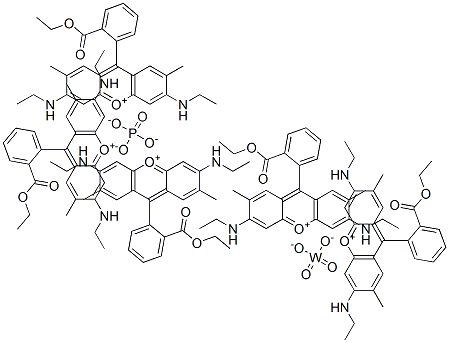 크산틸륨,9-[2-(에톡시카르보닐)페닐]-3,6-비스(에틸아미노)-2,7-디메틸-,텅스테이트포스페이트 구조식 이미지