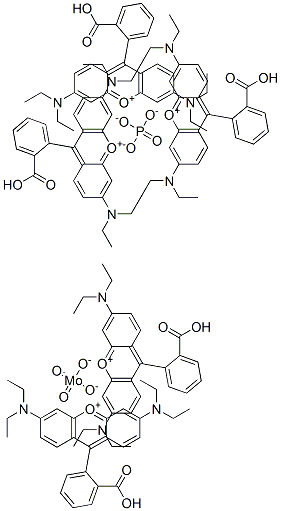 크산틸륨,9-(2-카르복시페닐)-3,6-비스(디에틸아미노)-,몰리브데이트포스페이트 구조식 이미지