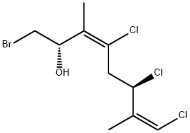 (2S,3E,6R,7Z)-1-Bromo-4,6,8-trichloro-3,7-dimethyl-3,7-octadien-2-ol 구조식 이미지