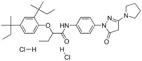 2-[2,4-bis(tert-pentyl)phenoxy]-N-[4-[4,5-dihydro-5-oxo-3-(1-pyrrolidinyl)-1H-pyrazol-1-yl]phenyl]butyramide dihydrochloride Structure