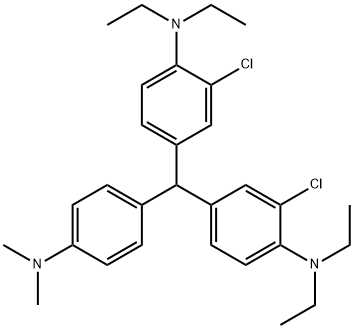2-chloro-4-[(3-chloro-4-diethylamino-phenyl)-(4-dimethylaminophenyl)me thyl]-N,N-diethyl-aniline 구조식 이미지