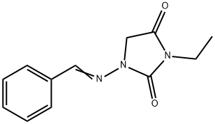 1-(benzylideneamino)-3-ethyl-imidazolidine-2,4-dione 구조식 이미지