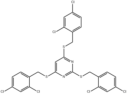 2,4,6-tris[(2,4-dichlorophenyl)methylsulfanyl]pyrimidine 구조식 이미지