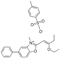 2-(2-ethoxybut-1-enyl)-3-methyl-5-phenylbenzoxazolium p-toluenesulphonate 구조식 이미지