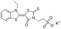 potassium 5-(3-ethylbenzothiazol-2(3H)-ylidene)-4-oxo-2-thioxothiazolidin-3-ethanesulphonate Structure