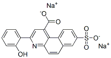 디소듐3-(2-히드록시페닐)-8-술포네이토벤조[f]퀴놀린-1-카르복실레이트 구조식 이미지