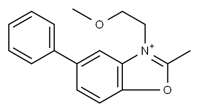 2-Methyl-3-(2-methoxyethyl)-5-phenylbenzoxazolium 구조식 이미지