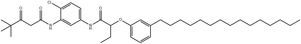 N-[2-chloro-5-[[1-oxo-2-(3-pentadecylphenoxy)butyl]amino]phenyl]-4,4-dimethyl-3-oxovaleramide 구조식 이미지