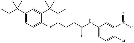 4-(2,4-비스(tert-펜틸)페녹시)-N-(4-클로로-3-니트로페닐)부티르아미드 구조식 이미지