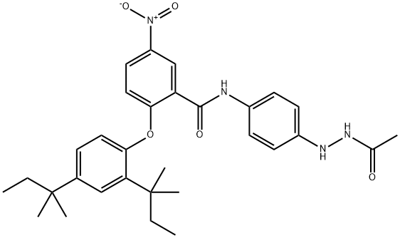 Acetic acid 2-[4-[[2-[2,4-bis(1,1-dimethylpropyl)phenoxy]-5-nitrobenzoyl]amino]phenyl] hydrazide Structure