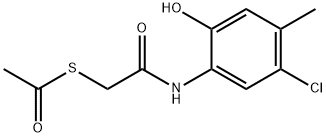 S-[2-[(5-chloro-2-hydroxy-4-methylphenyl)amino]-2-oxoethyl] ethanethioate Structure