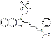 2-[4-(acetylanilino)-1,3-butadienyl]-3-(3-sulphonatobutyl)naphtho[2,3-d]thiazolium 구조식 이미지